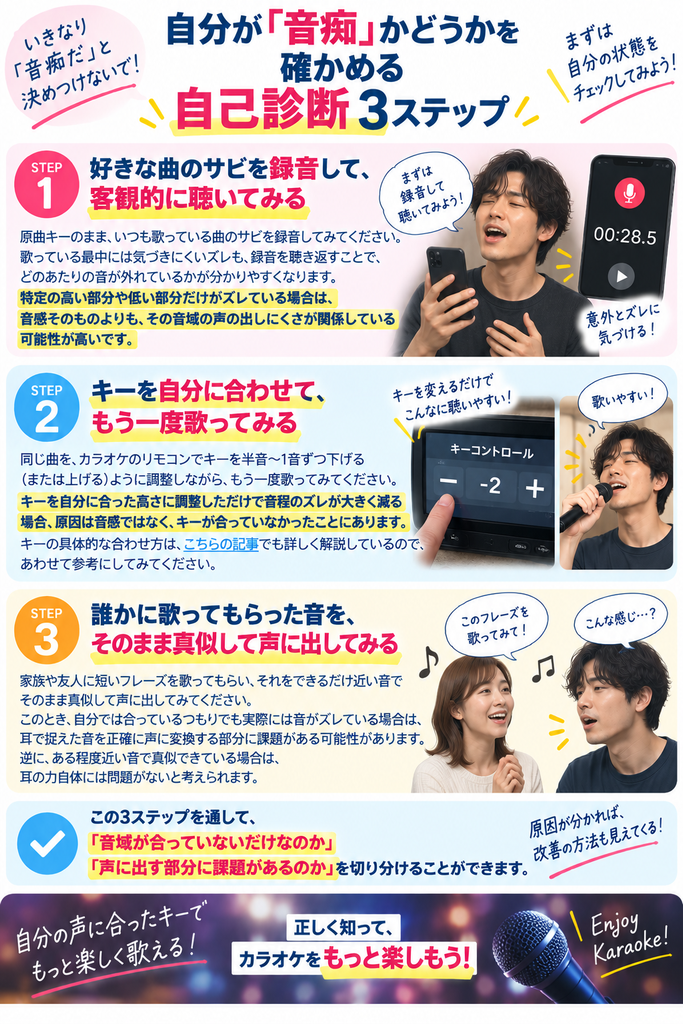 自分が音痴か確かめる自己診断3ステップ