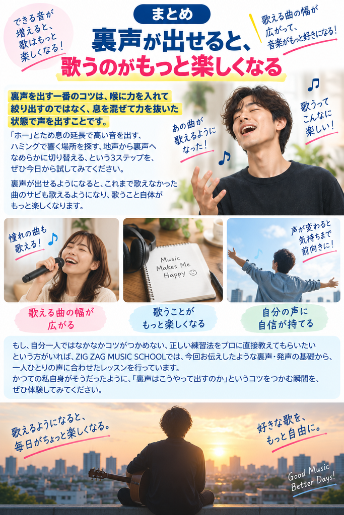 裏声が出せると歌うのがもっと楽しくなる