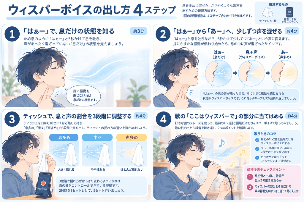 ウィスパーボイスの出し方【4ステップ】